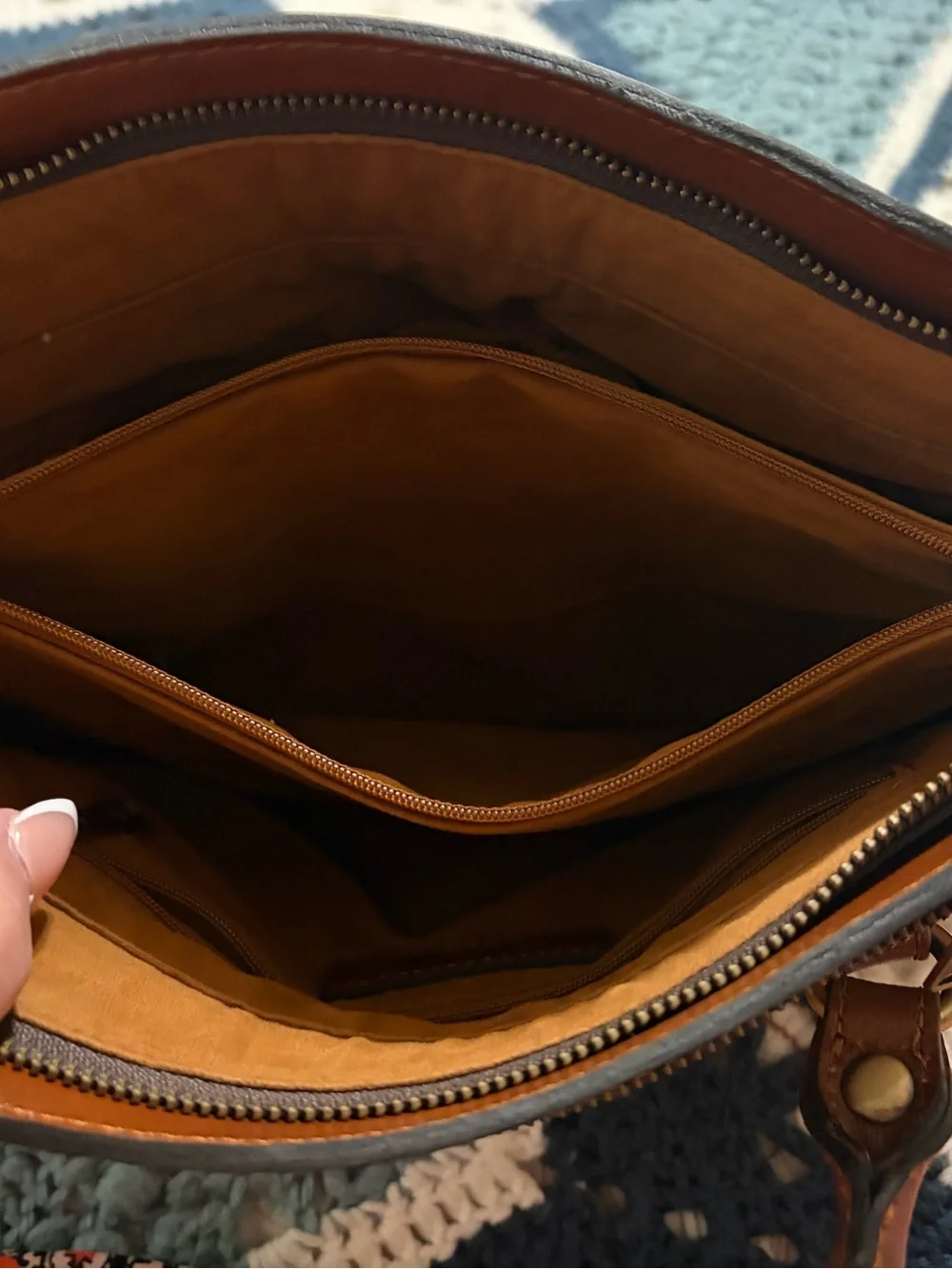Patricia Nash Tan Floral Hobo with Brown Trim